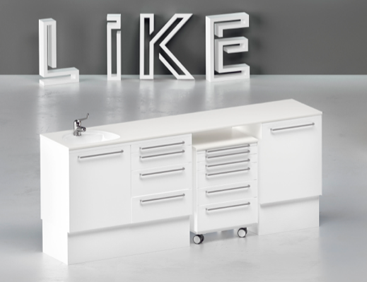 Mobili Studio Linea LIKE Loran L 2080 x P 455 H860 c/basamento Piano Laminato C/Piede