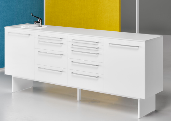 Mobili Studio Linea LIKE Loran L 2005 x P 455 H860 c/basamento Piano Laminato C/Piede