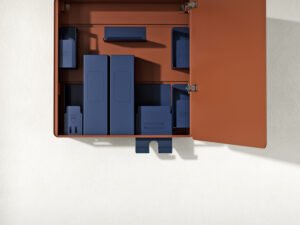 Mobile dispensa consumabili odontoiatrici rossa